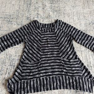 Kaktus Striped Blouse – Size Large (Black & Gray)